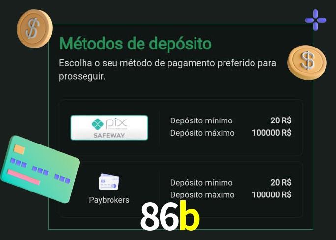 O cassino 86b oferece uma grande variedade de métodos de pagamento
